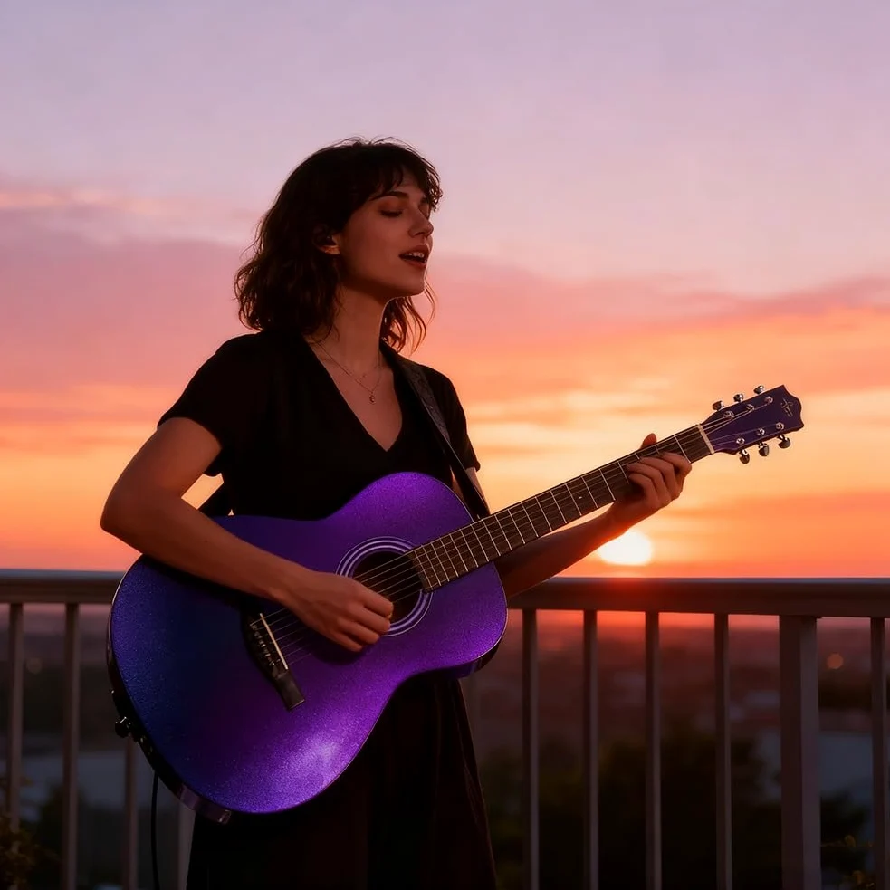 Chitarra Acustica Per Principianti Da 41 Pollici, Chitarra Classica Elettrificata Con Corde In Nylon E Spalla Mancante Con Custodia Morbida E Tutti Gli Accessori.(Viola)