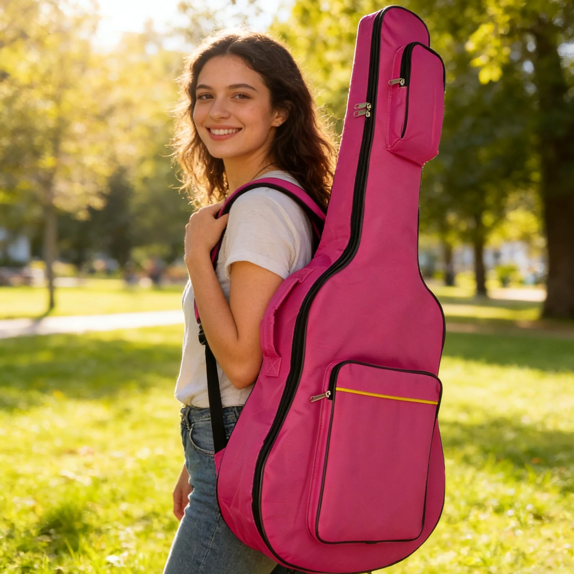 41 pollici Borsa per chitarra, Sacchetto di chitarra, Lo zaino della chitarra della cinghia di spalla registrabile impermeabile dello spessore più cotone, una varietà di colori