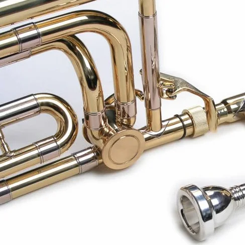 Bb Tenor Trombone valvola al quarto, con tirante interno cromato, custodia morbida, bocchino