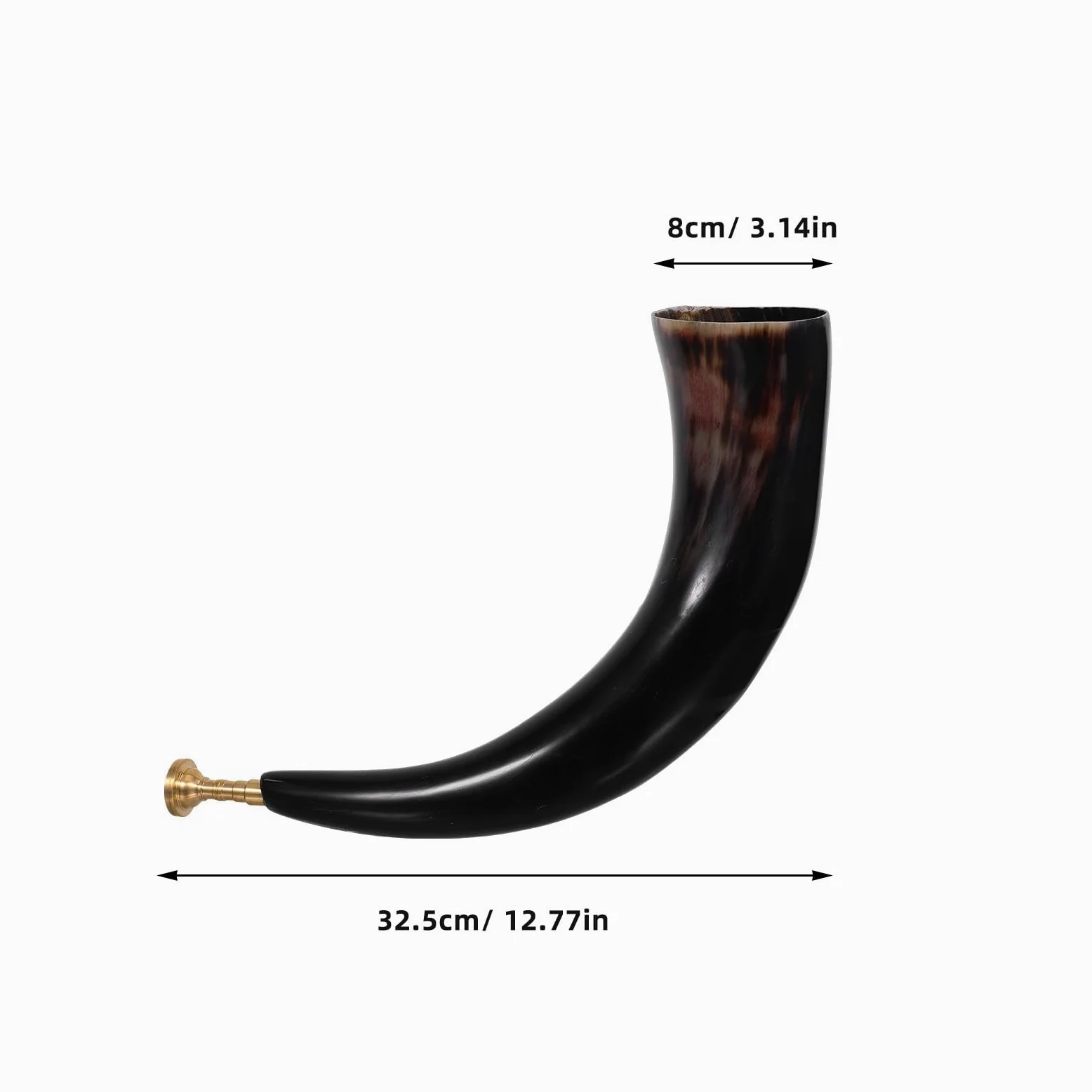 Levemolo Corno vichingo in vero corno di bue, ca. 30 35 cm, potente tromba di segnale per Halloween e pirati, cosplay, puntello fatto a mano per giochi di ruolo e feste
