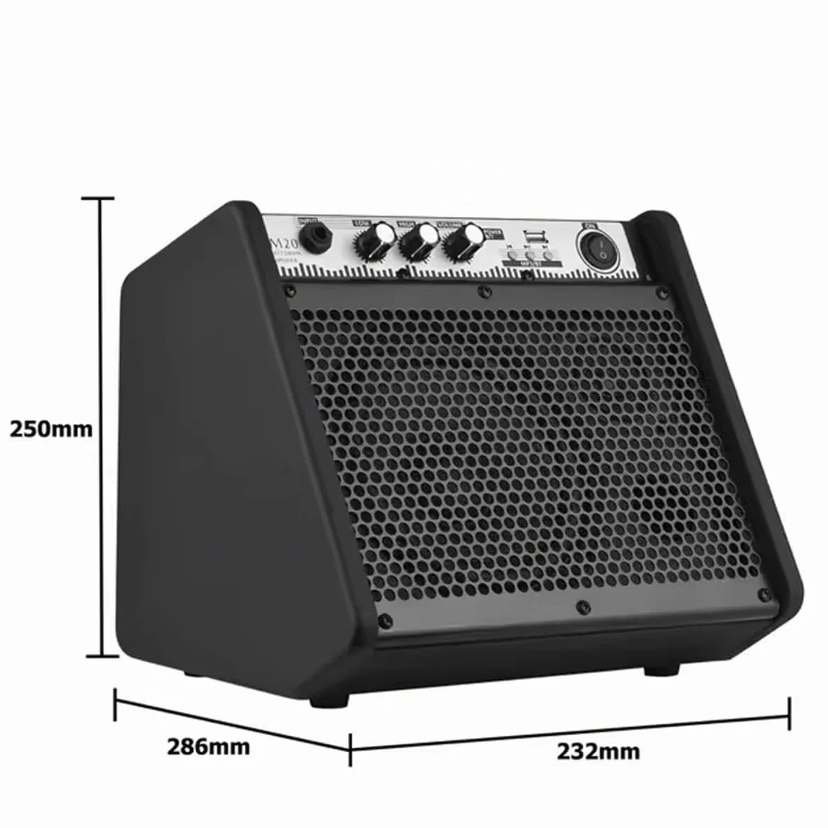 Coolmusic DM20 20W Amplificatore per monitor personale Bluetooth Amplificatore per batteria elettrica Altoparlante, tastiera e altoparlante per chitarra acustica (20W con cavo)