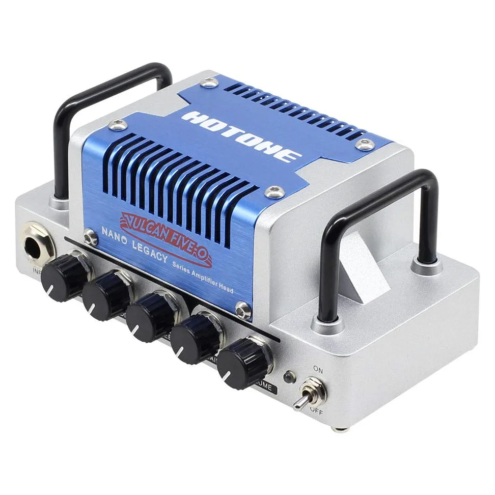 Hotone Amplificatore per Chitarra ad Alto Guadagno Testa 5 Watt Amplificatore di Classe AB con CAB SIM Telefoni/Uscita di Linea Vulcan Five-O