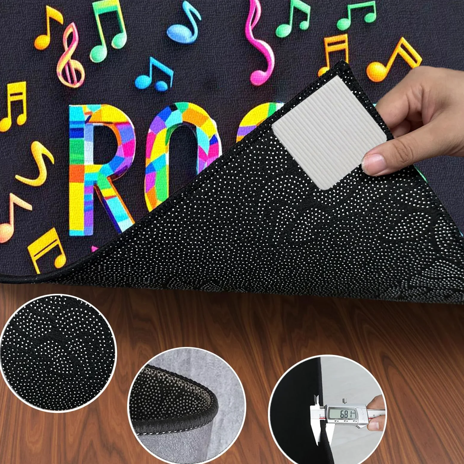 Tappeto per Batteria Tappeto a Tamburo Acustica 140 x 120 cm Tappeti Antiscivolo Insonorizzato per Batteria Elettroniche Rullante Grancassa Strumenti Musicali Tappeto A Tamburo Tappeto Batteria