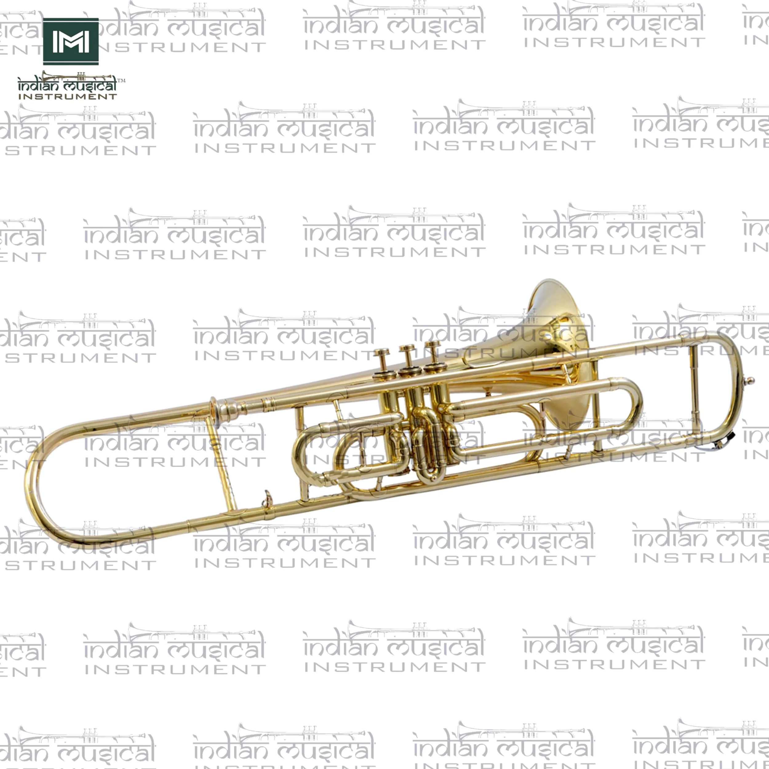 Valvola trombone, passo BB, qualità in ottone con custodia per il trasporto e bocchino incluso (oro)