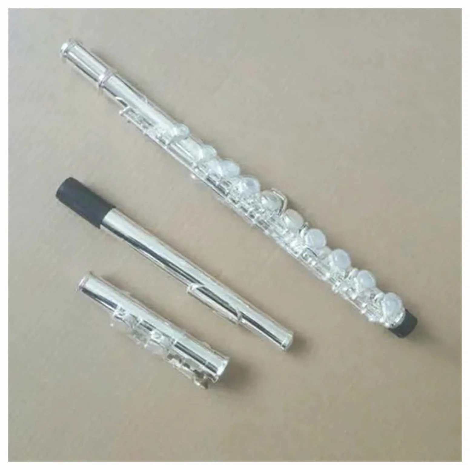 Eccellente Flauto A Tono C A 16 Fori A Foro Aperto In Rame Bianco Placcato Argento Con Chiave E Flauto Traverso Kit