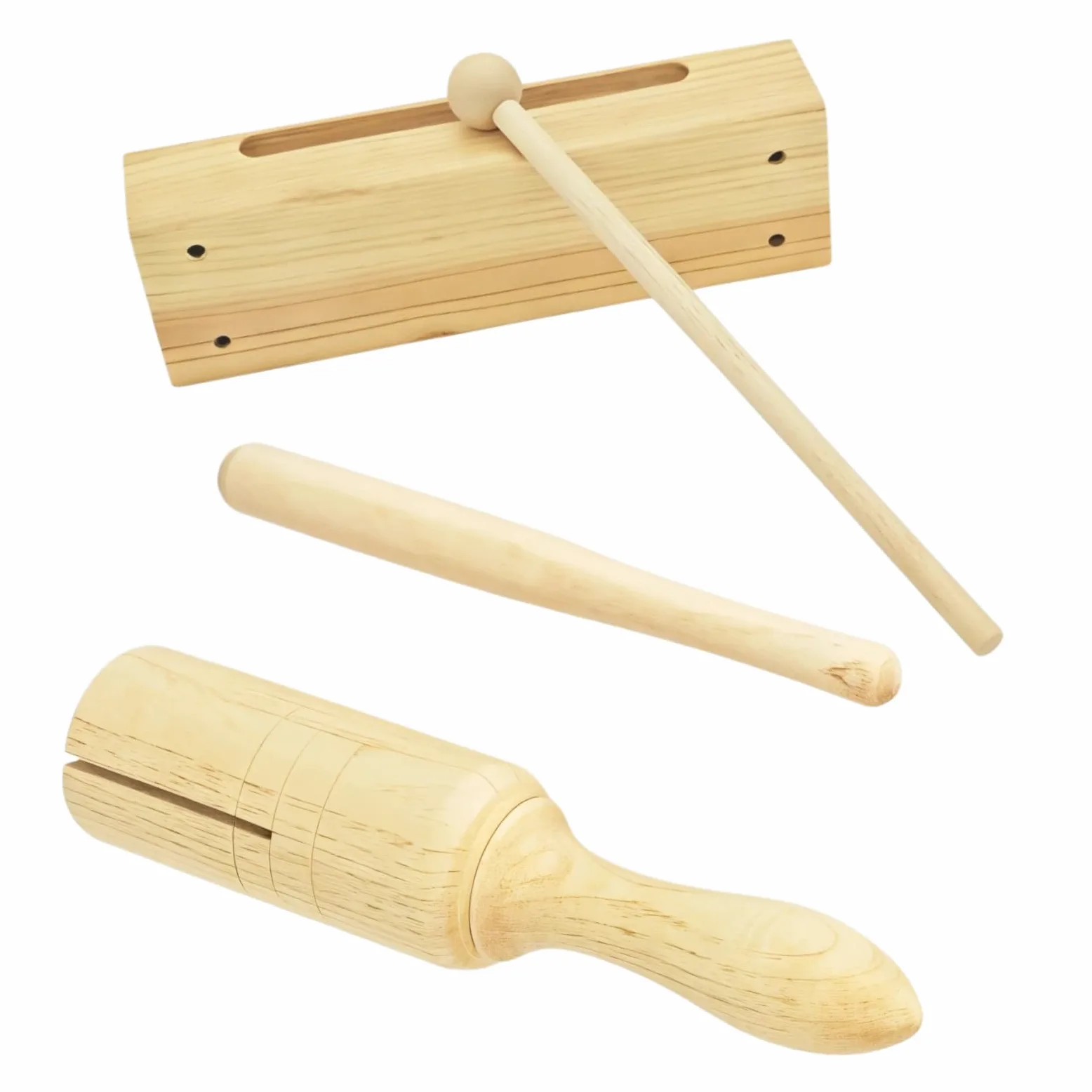 Orff - Set di 5 blocchi di legno e blocchi di tono singolo, strumenti a percussione Orff per educazione musicale e regalo, compatto e facile da trasportare, 20,1 x 4,1 x 4,1 cm