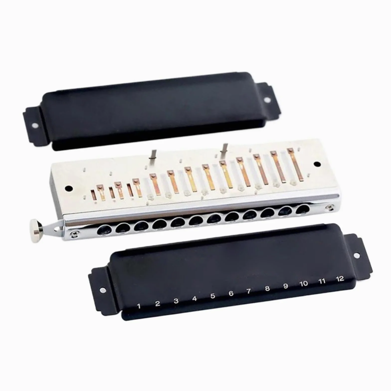 Per Adulti armonica Armonica Cromatica 12 Fori Chiave Foro C Arpa Per Armonica Con Custodia Fisarmonica Per Strumenti Musicali Professionali