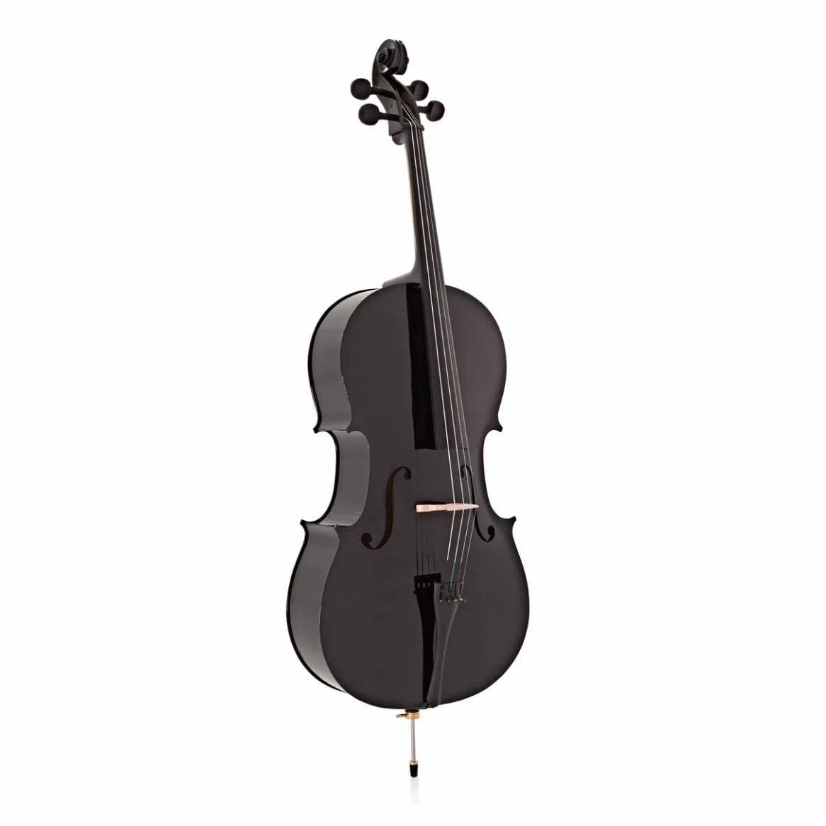 Gear4music Violoncello 4/4 con Archetto e Custodia, Nero | Tavola in abete stratificato ed fasce in tiglio per la risonanza, corde in acciaio per la chiarezza