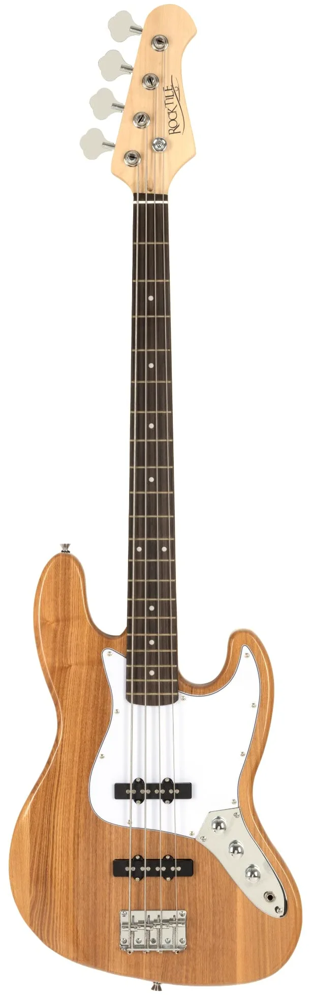 Rocktile Pro JB-30PR Ashwood E-Bass Natur Set incl. Gigbag, Manico: Acero | Jazz-Style E-Bass, 2 Single-Coil pickup, 2 controlli volume/ 1 controllo tono, Tastiera: Engineered Wood, Corpo: Frassino