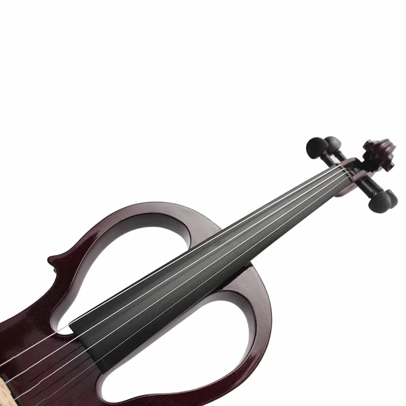 Violino Set Violino elettrico professionale 4/4 strumento a corde di violino silenzioso rosso scuro con custodia cavo per cuffie parti e accessori per violino