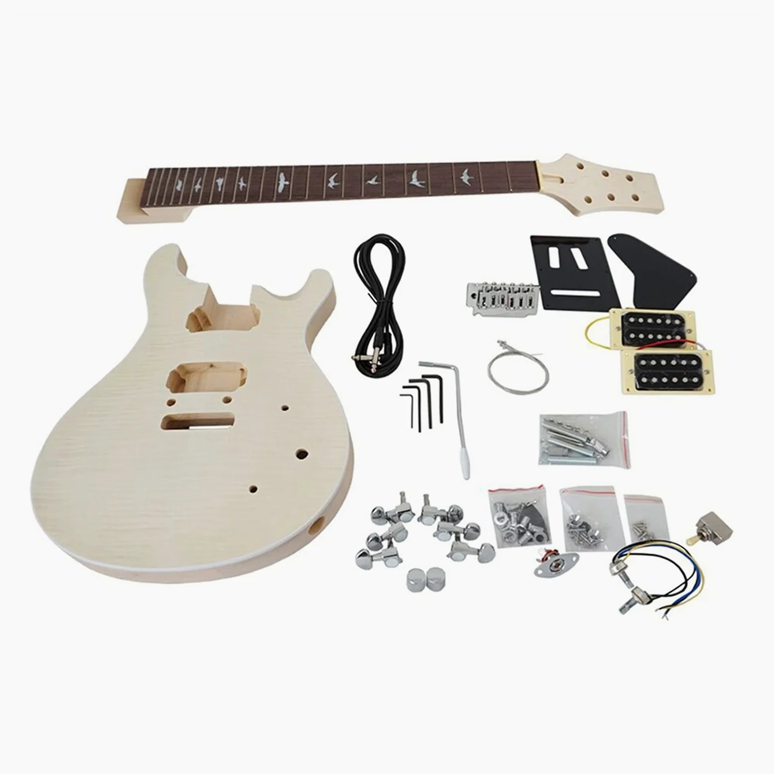 Kit Chitarra incompiuto Incompiuto PRS. Kit per Chitarra Elettrica Kit Basswood Body Strumenzio Musicale Chitarra con Tutti I Residui Corpo della Chitarra Fatta a Mano (Color : EK010)