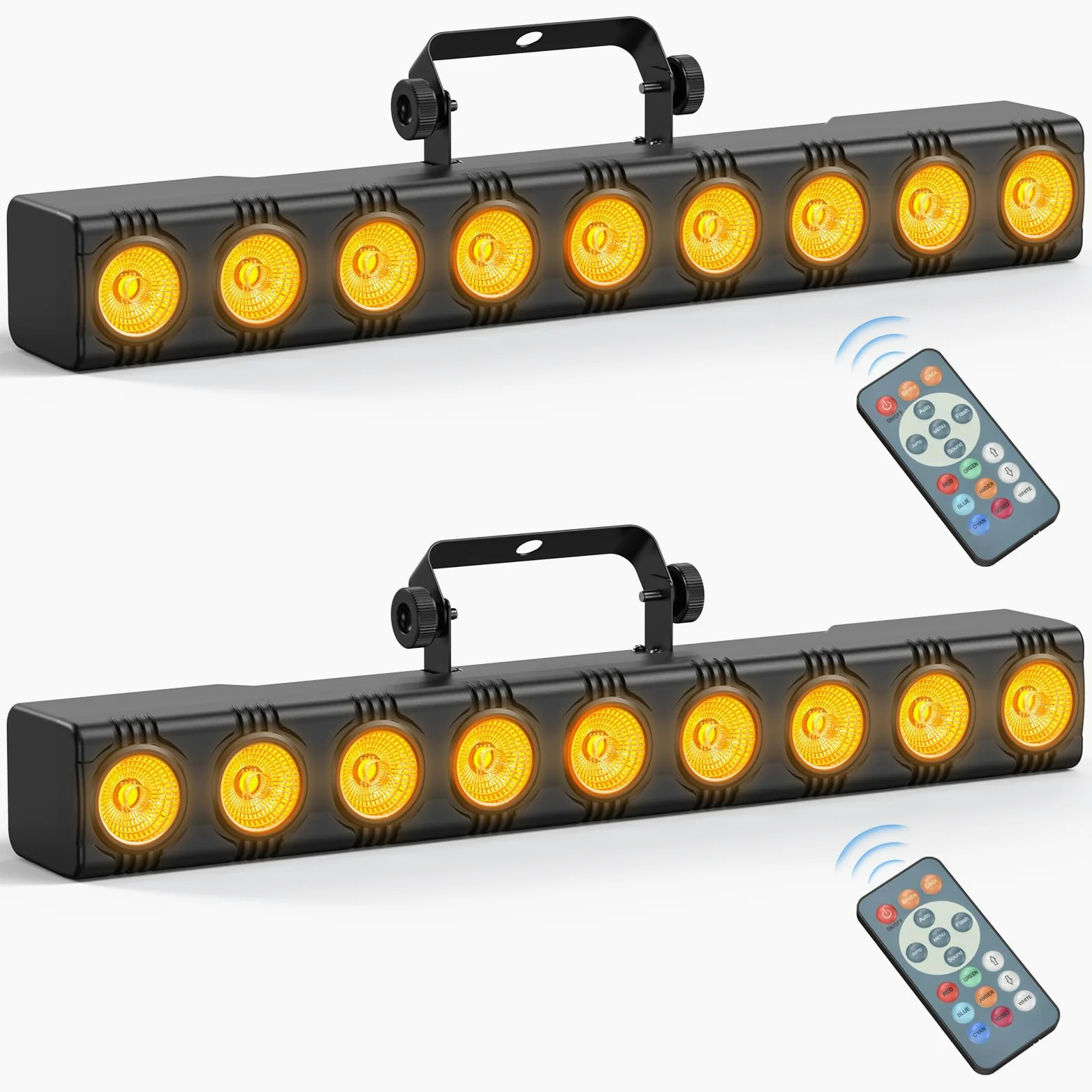 2 Pezzo Wallwasher Barra Luminosa LED,9 x 6W RGBW Luce da Palcoscenico Luci Discoteca con Remoto Controllo,DMX 512 Strobo Faretto LED per DJ Feste,Nozze,Esterno,Halloween,Natale