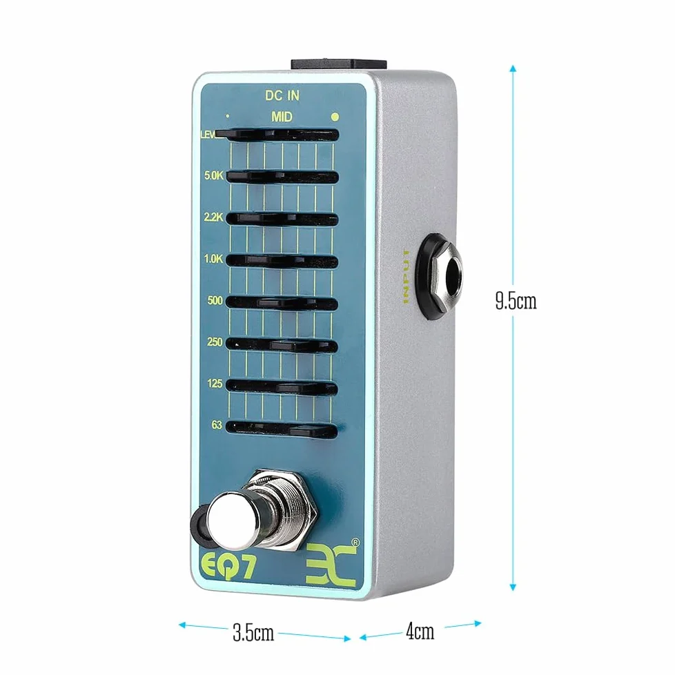 EX EQ7 Equalizzatore per Chitarra Effetto Pedale EQ a 7 Bande Full Shell del Metallo True Bypass