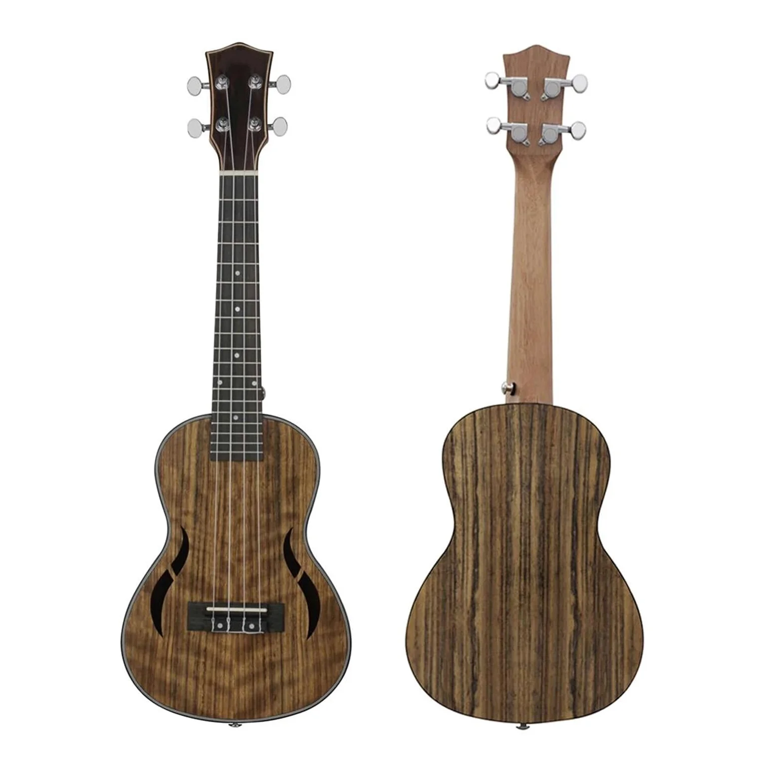 Ukulele Per Adulti Ukulele A 4 Corde In Noce Da 23 Pollici Con Capotasto E Plettri Per Accordatore(UK2360)