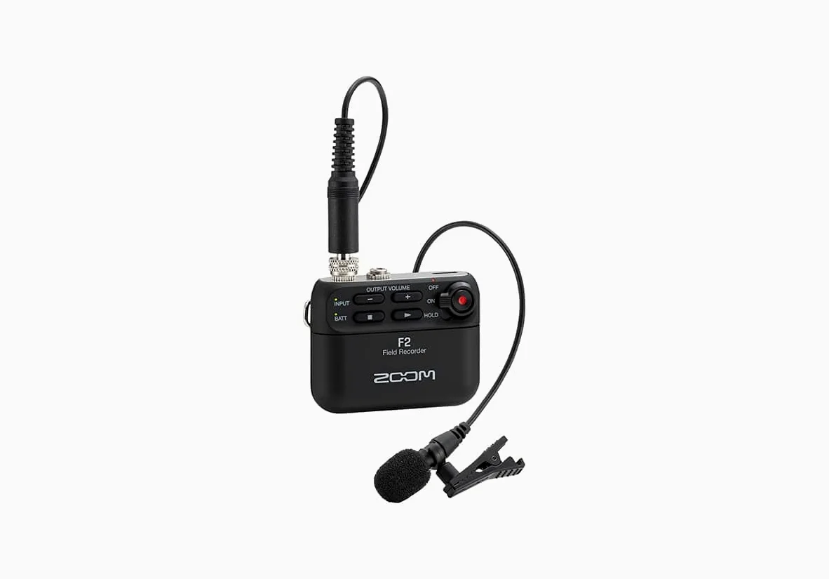 Zoom F2/B Field Recorder e Microfono Lavalier, Nero