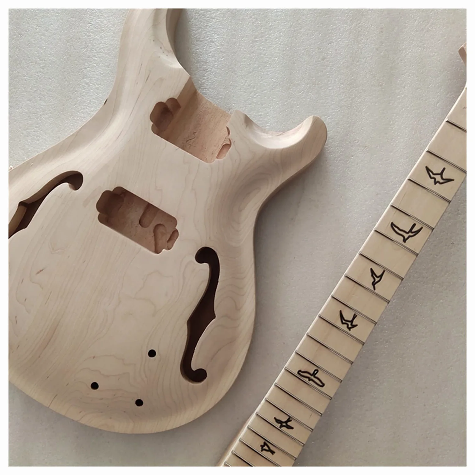 Corpo Chitarra Fatto a Mano 1 Set Collo di Chitarra Non Finito E Corpo per PRS. Kit per Chitarra Elettrica in Stile