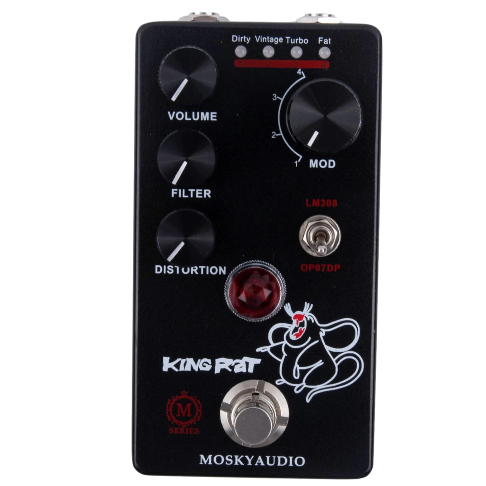 per mosky King Fuzz Distorsione Pedale per Chitarra Elettrica con Controllo Filtro Volume 4-Mode Tone Shaping Studio Stage Effect Unit 115x64mm