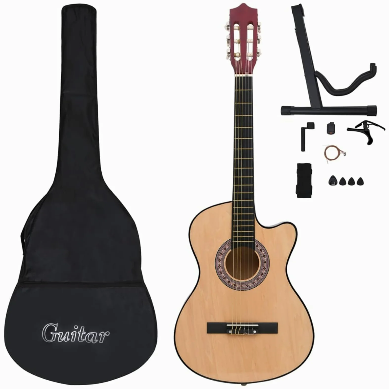 Set Chitarra Acustica Western 12 pz con 6 Corde 38",Arte e Svago,Hobby e Arti Creative,Strumenti Musicali,Strumenti a Corda,Chitarre -70131