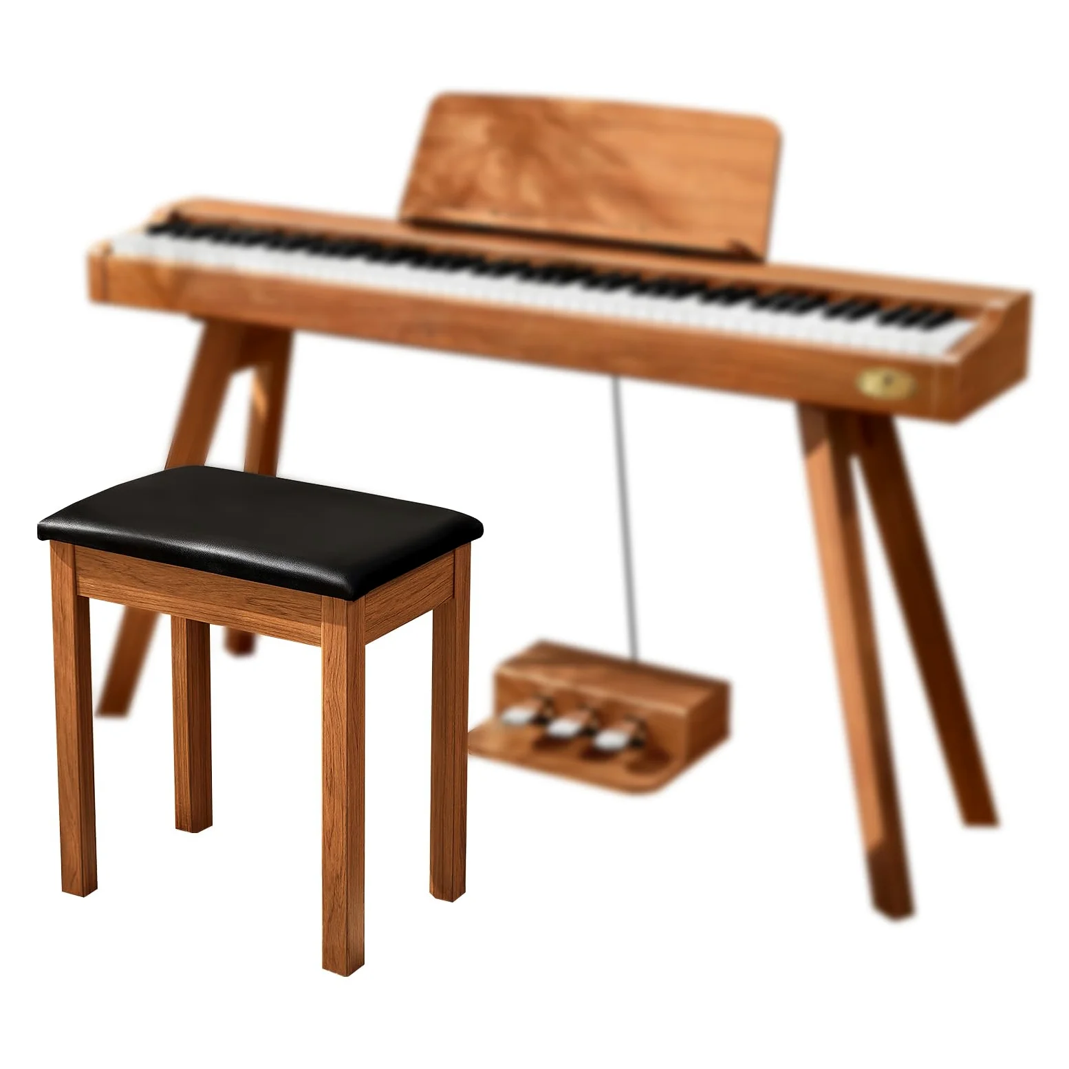 TERENCE Sgabello Pianoforte Pianoforte Panca Struttura in legno massello di alta qualità Capacità di carico superiore Cuscino sedile comodo e pratico Versatile per uso professionale e domestico