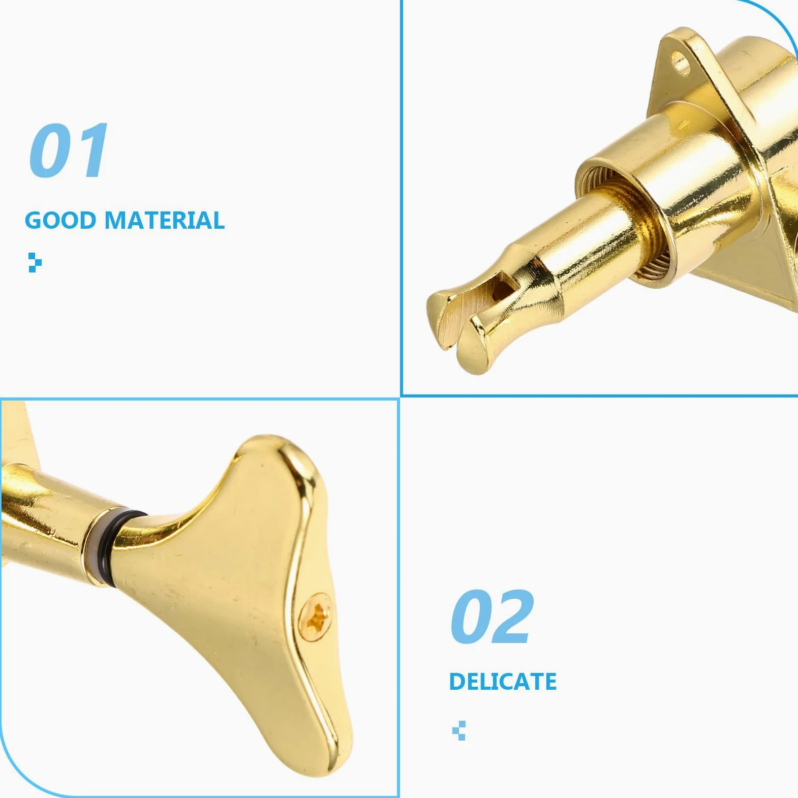TOYANDONA 4pezzi Piroli per Basso Meccaniche per Basso Elettrico o Strumenti di Precisione Parti di Ricambio per Piroli di Accordatura per Corde