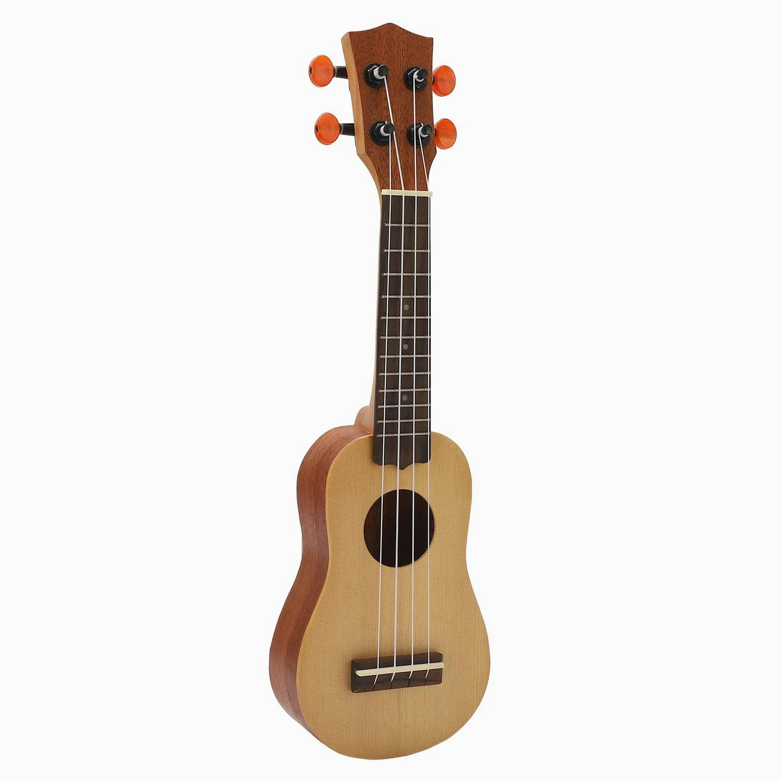 POENVFPO Ukulele da 16 Pollici in Legno Massello di Abete Rosso con 4 Corde e un Suono Piacevole, per Principianti, Professionisti e Viaggiatori