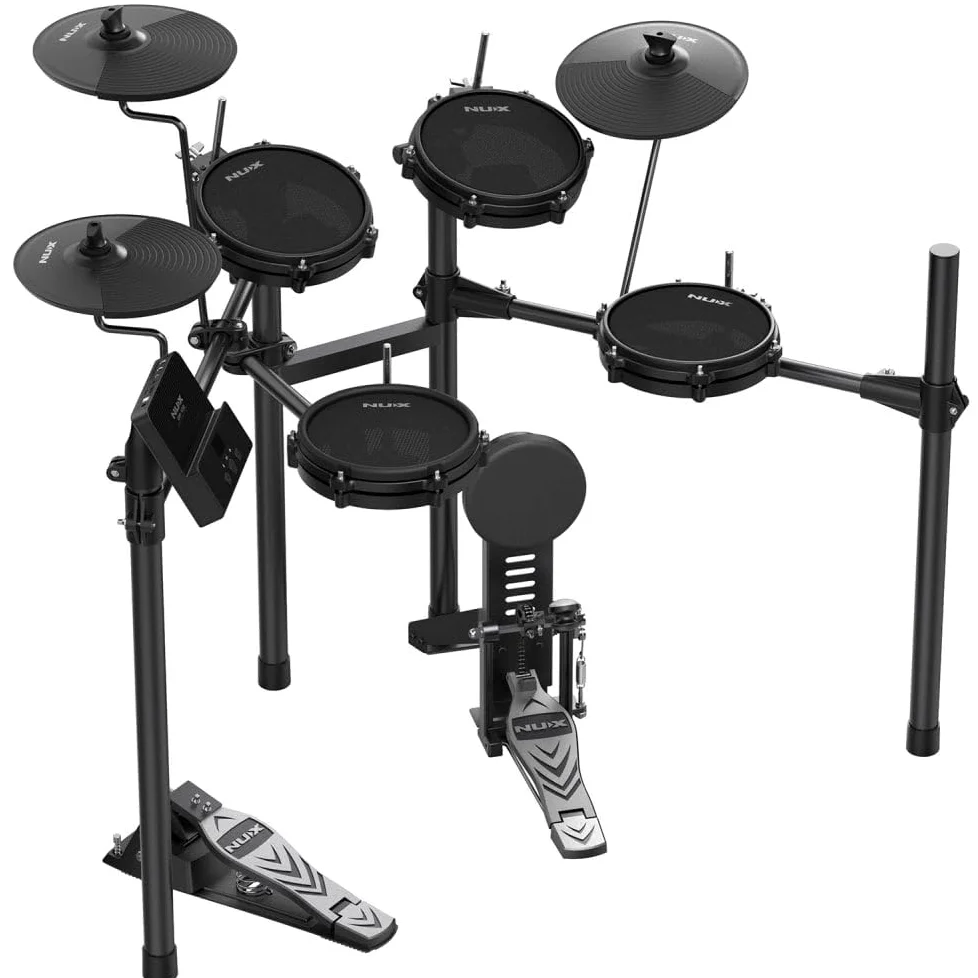 NU-X | DM-110 Batteria digitale compatta elettrica con teste a rete e interfaccia audio USB Bluetooth App Drum Touch per editing profondo pad a doppia zona e grancassa ideale per tutti i livelli