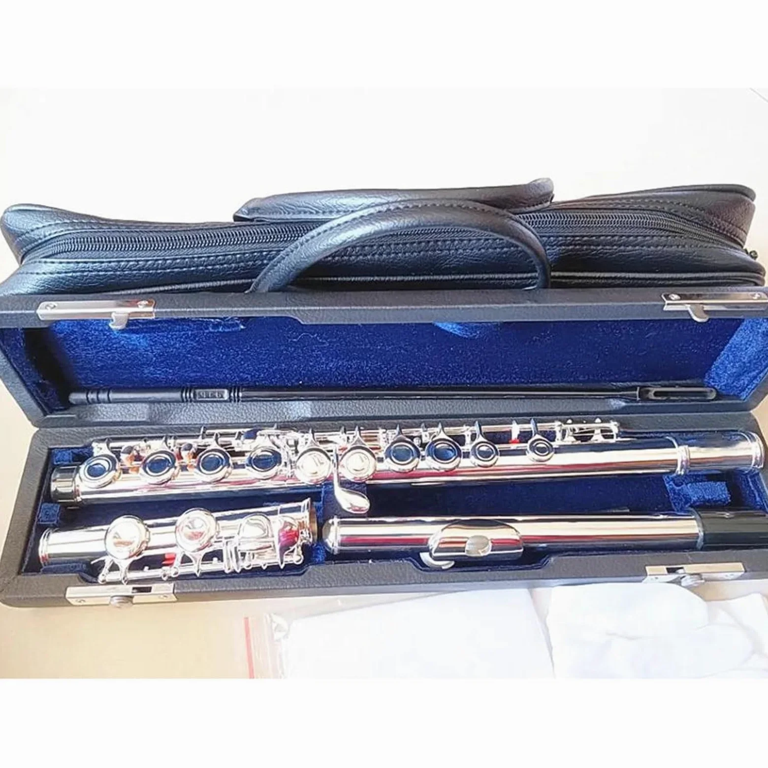 Professionale Flauto Traverso Corpo Placcato Argento Cupronichel 16 Fori Fori Chiusi Strumento Flauto Traverso Chiave C Con Chiave Mi