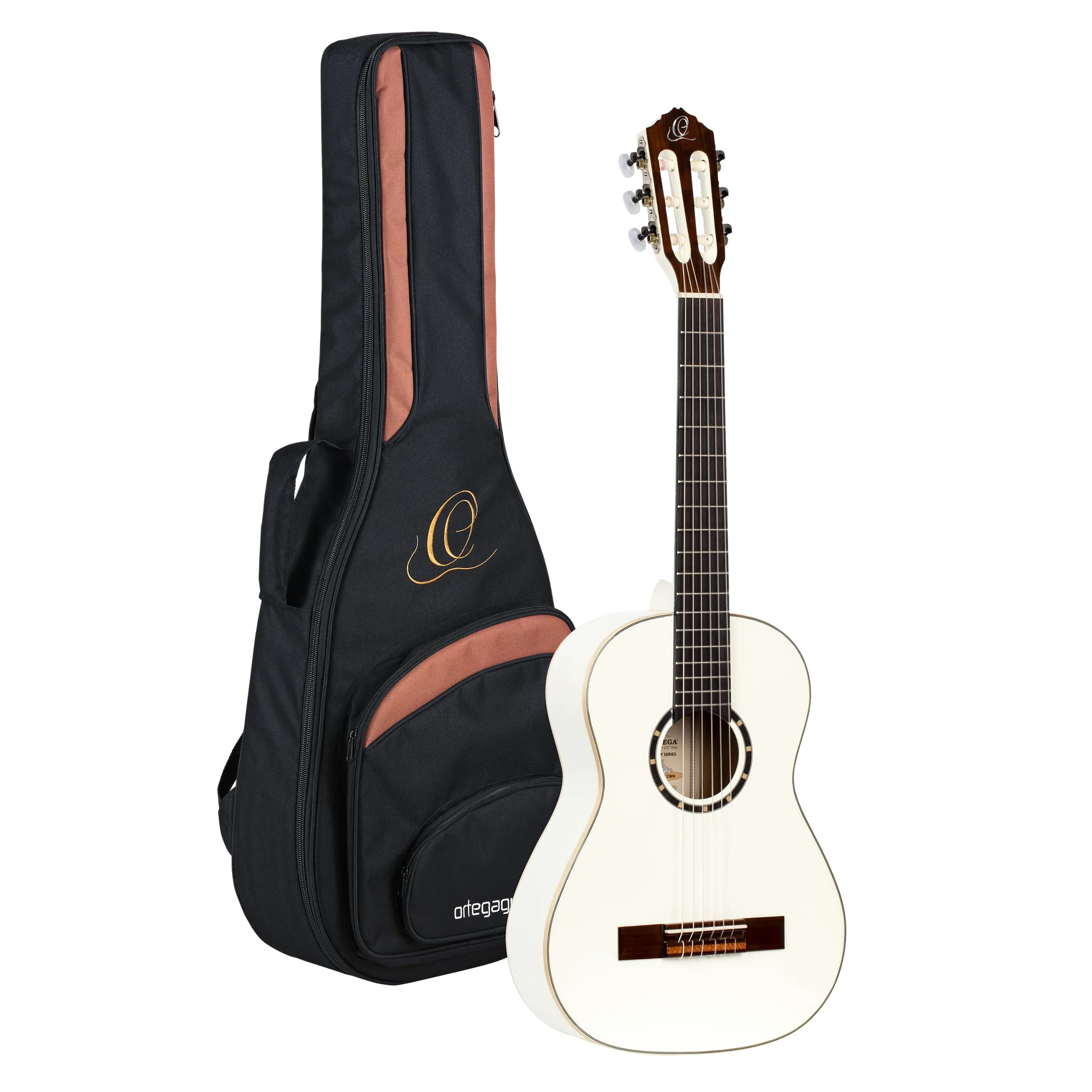 Ortega Guitars Chitarra Concerto Bianca Misura 1/2 - Serie Family - include Gig Bag - mogano/top in abete (R121-1/2WH)