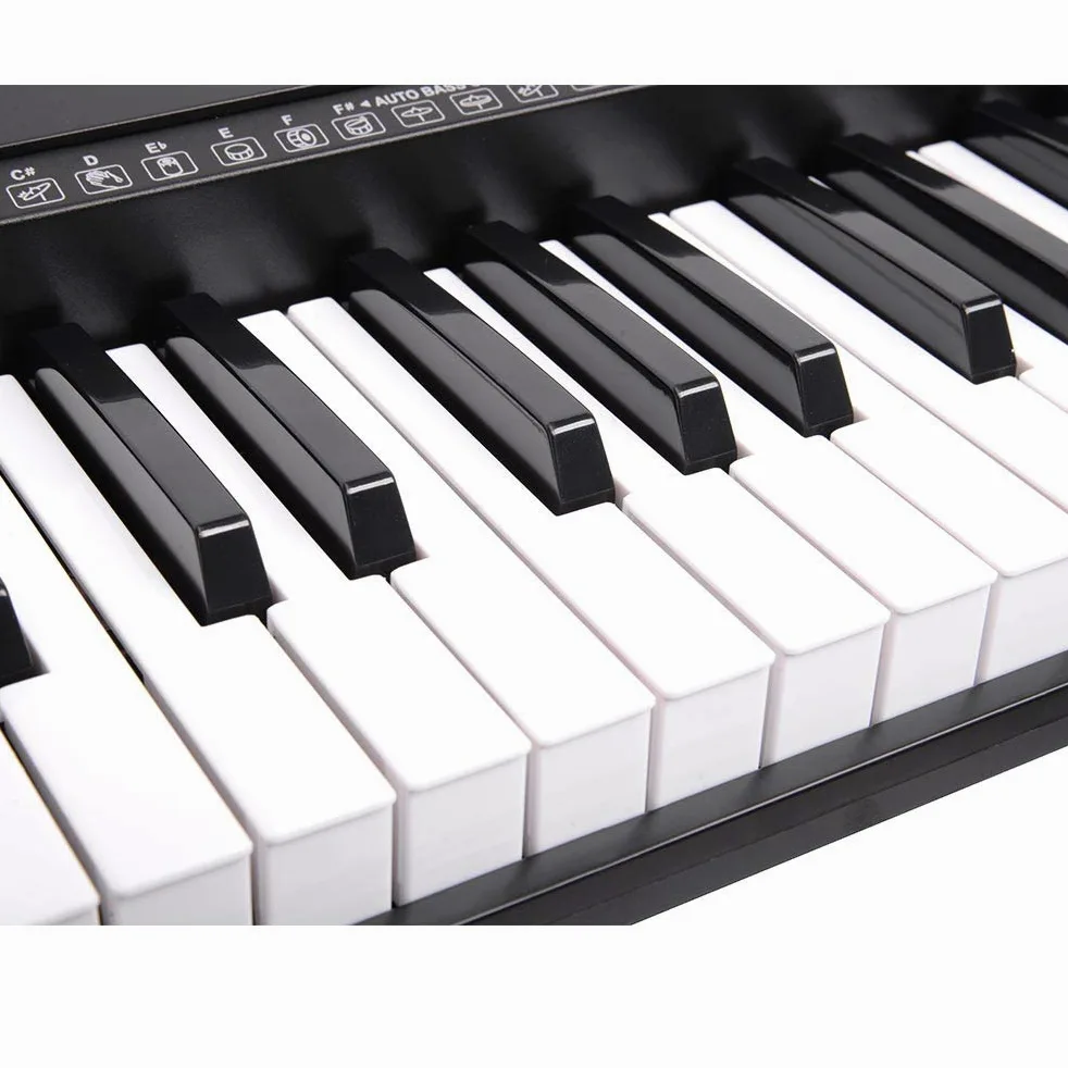 Bakaji Tastiera Musicale Pianola Elettronica 61 Tasti Pianoforte Multifunzione con 255 Ritmi 24 Brani Preimpostati Funzione Percussione Ingresso AUX Leggio Porta Spartito/Tablet e Microfono