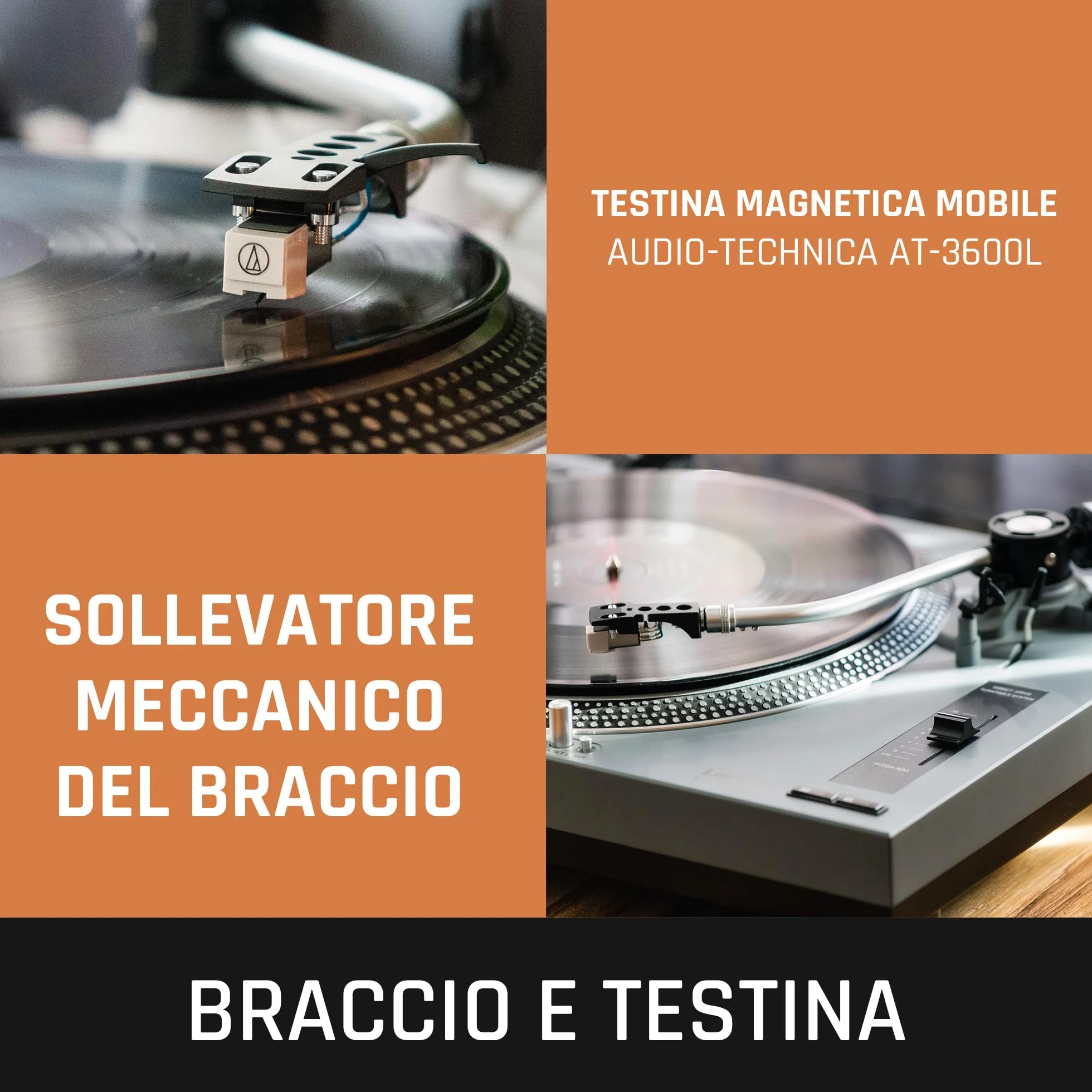 Lenco L-3810 Giradischi con azionamento diretto – Giradischi DJ – 33/45 giri/min – Pitch Control – Sistema di pickup magnetico – Illuminazione ago – Pitch Control – Grigio opaco