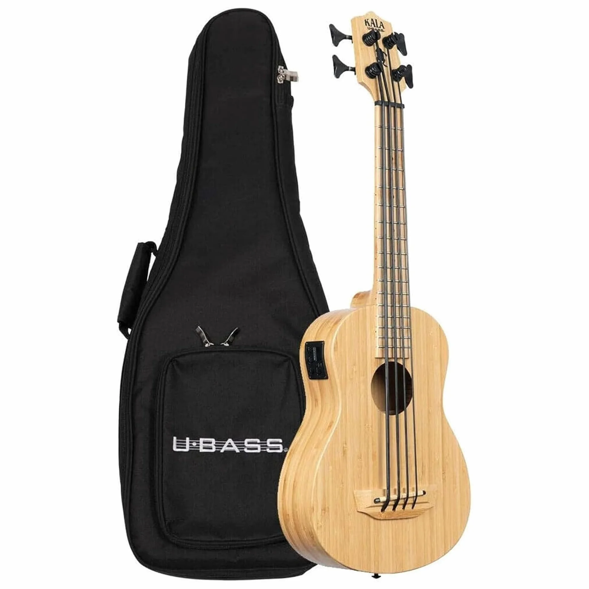 Kala UBASS-BMB-FS Ukulele Basso Elettrificato Amplificato Bamboo con Borsa