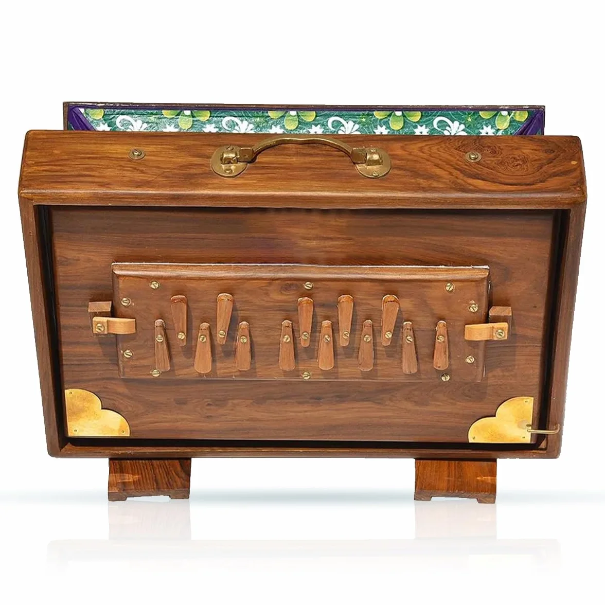 Shruti Box with 13 note Tuned 432 Hertz Padded Carry Bag Made by Teak wood