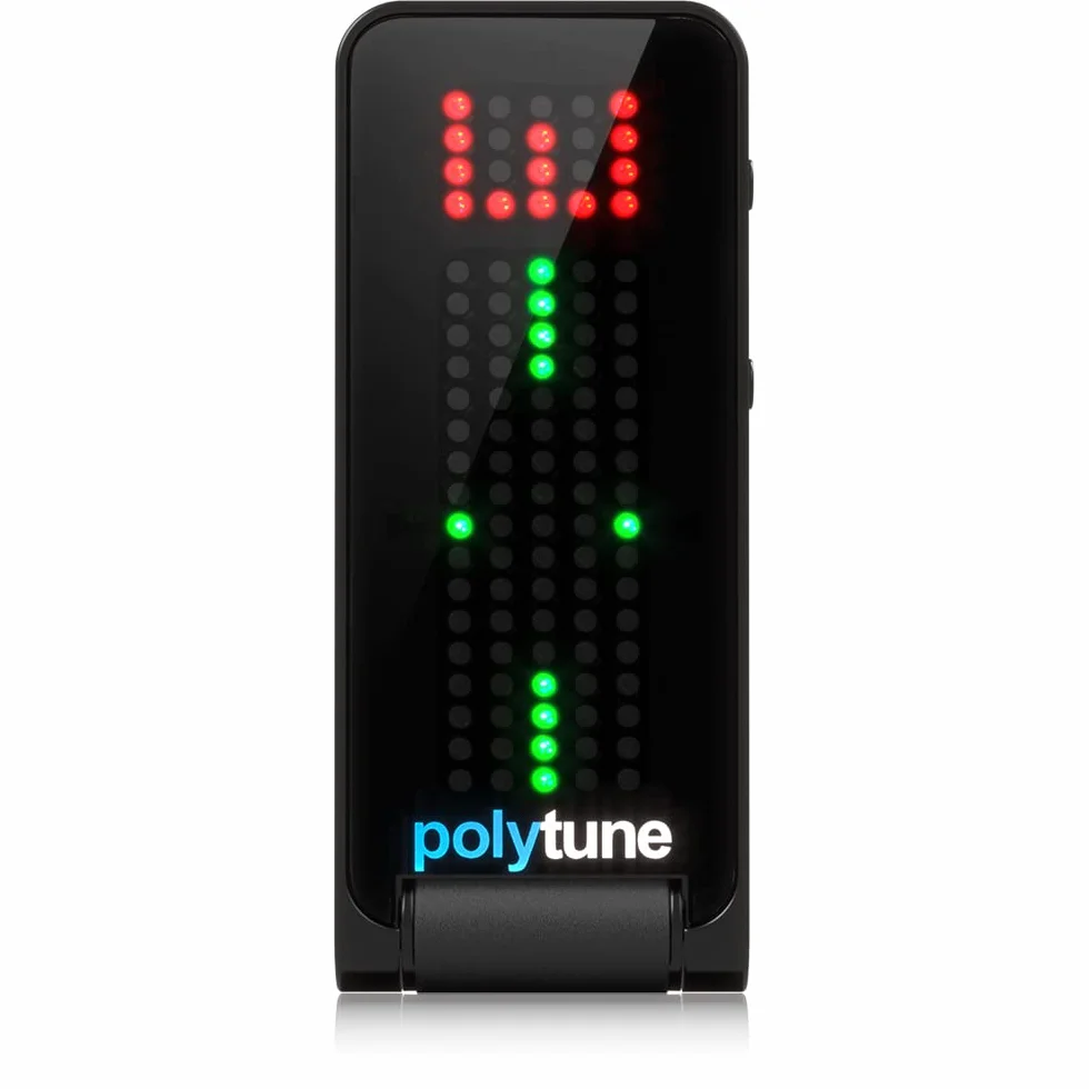 TC Electronic POLYTUNE CLIP NERO Accordatore a clip polifonico nero brillante con accordatura stroboscopica