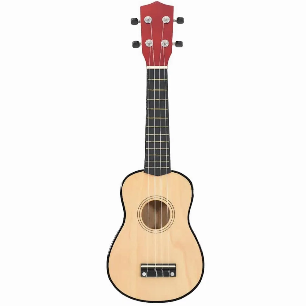 Ukulele soprano da 58,4 cm, set per principianti, con custodia e plettri, strumento musicale in legno di tiglio chiaro, per bambini e principianti