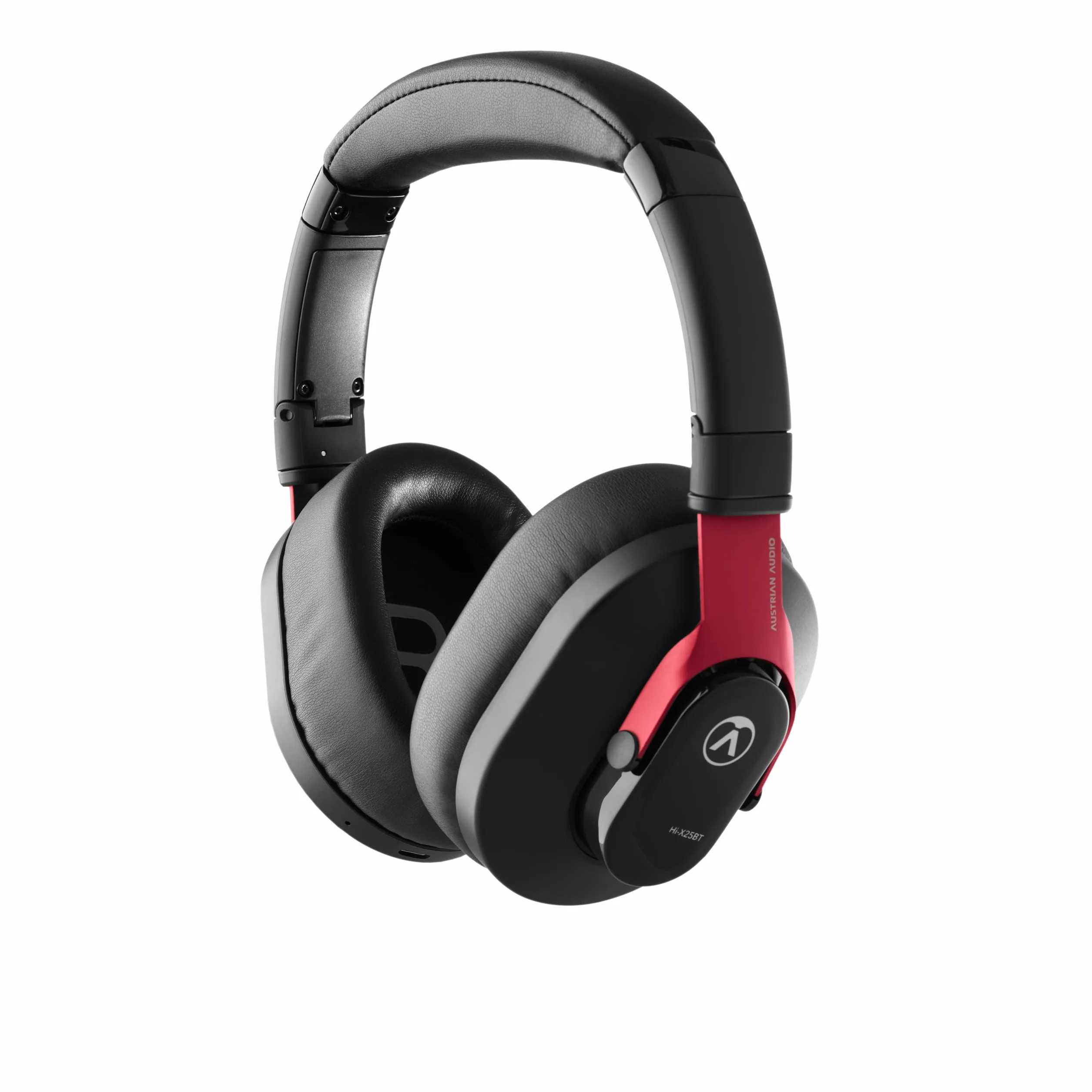 Cuffie Bluetooth Austrian Audio Hi-X25BT, Cuffie professionali senza fili (circumaurali, imbottitura per orecche memory foam, Touch Control, batteria: 30 h, USB-C- e connettore jack), nero/rosso