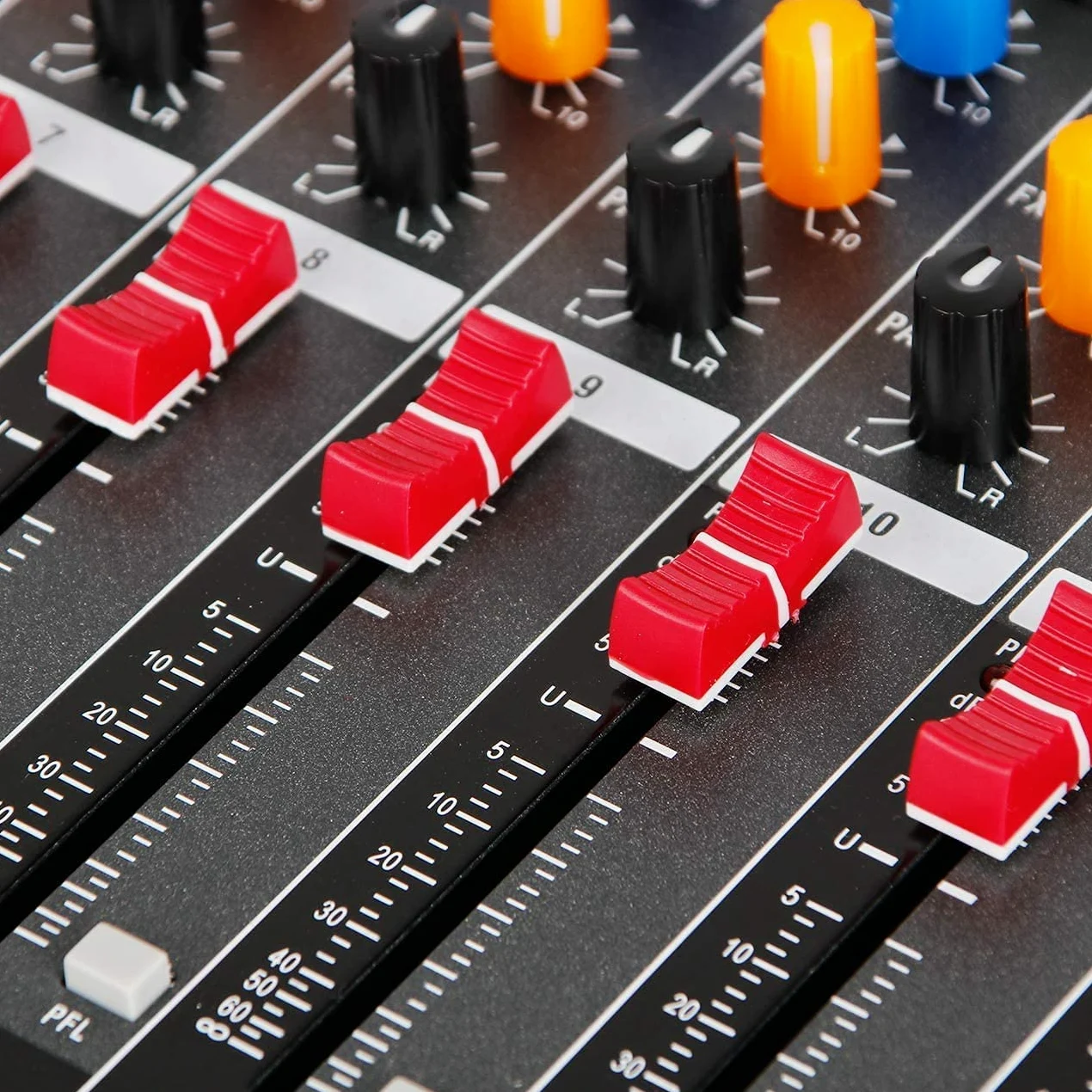 Depusheng DA12 Interfaccia controller audio DJ con unità USB per registrazione su computer Mixer audio da studio a 12 canali Jack microfono XLR alimentazione 48V ingresso/uscita RCA