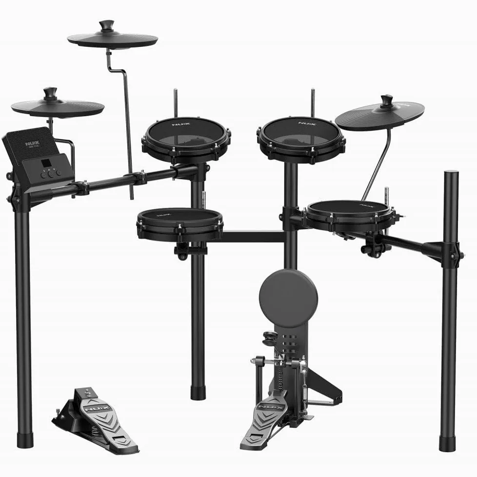 NU-X | DM-110 Batteria digitale compatta elettrica con teste a rete e interfaccia audio USB Bluetooth App Drum Touch per editing profondo pad a doppia zona e grancassa ideale per tutti i livelli
