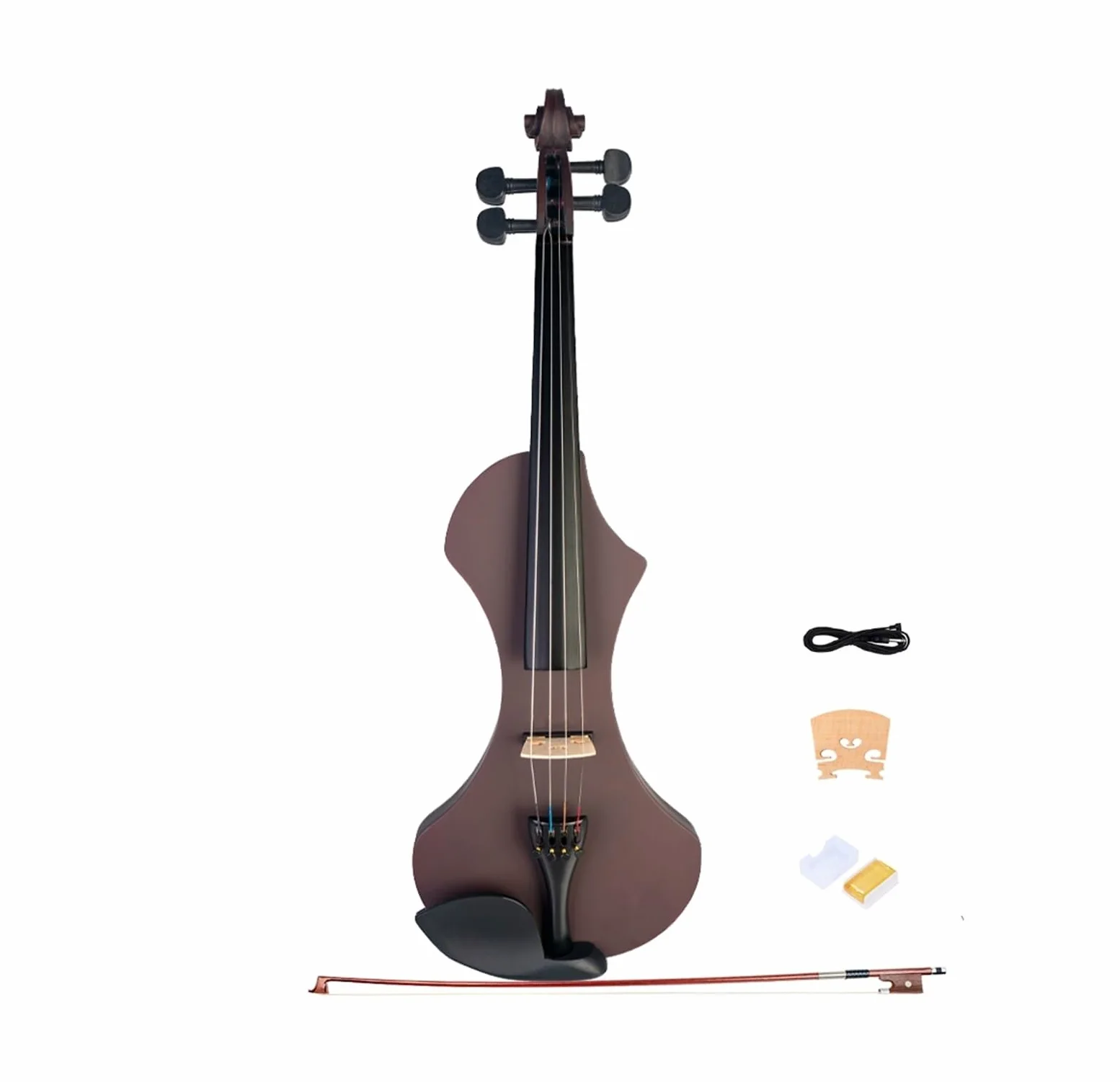 Violini 4/4 Arco di Violino Strumento A Corde Violino Elettrico 4 Corde Violino Violino Elettronico W/Piezo Elettrico Preamplificatore Kit