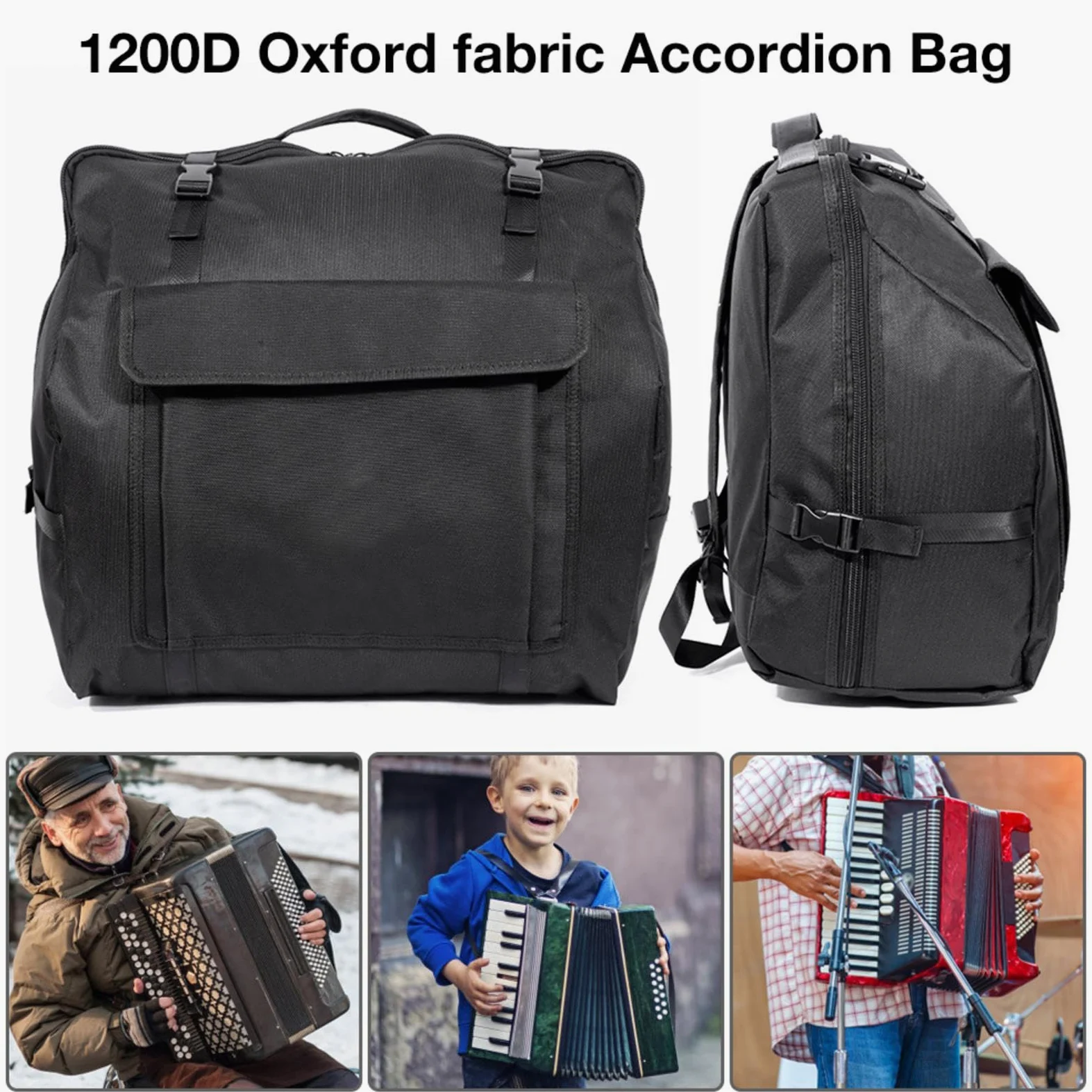 Borsa per fisarmonica - Borsa per organo a bocca con tracolle | Strumento | per il trasporto di strumenti a fisarmonica | Borsa per fisarmonica per musicisti, chitarristi, tecnici del suono