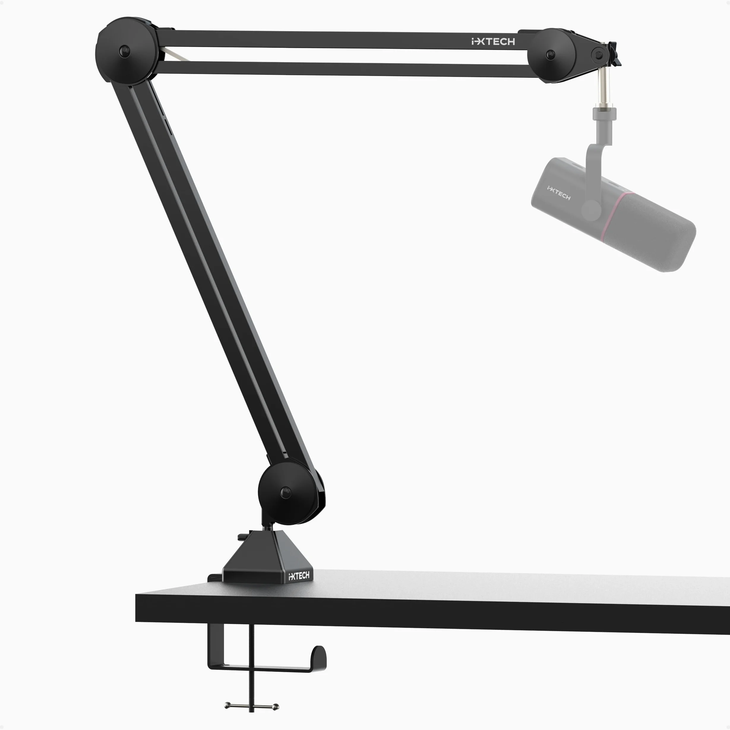 IXTECH Supporto per microfono a braccio regolabile, resistente, con fascette, supporto da scrivania per gaming, streaming e podcasting.