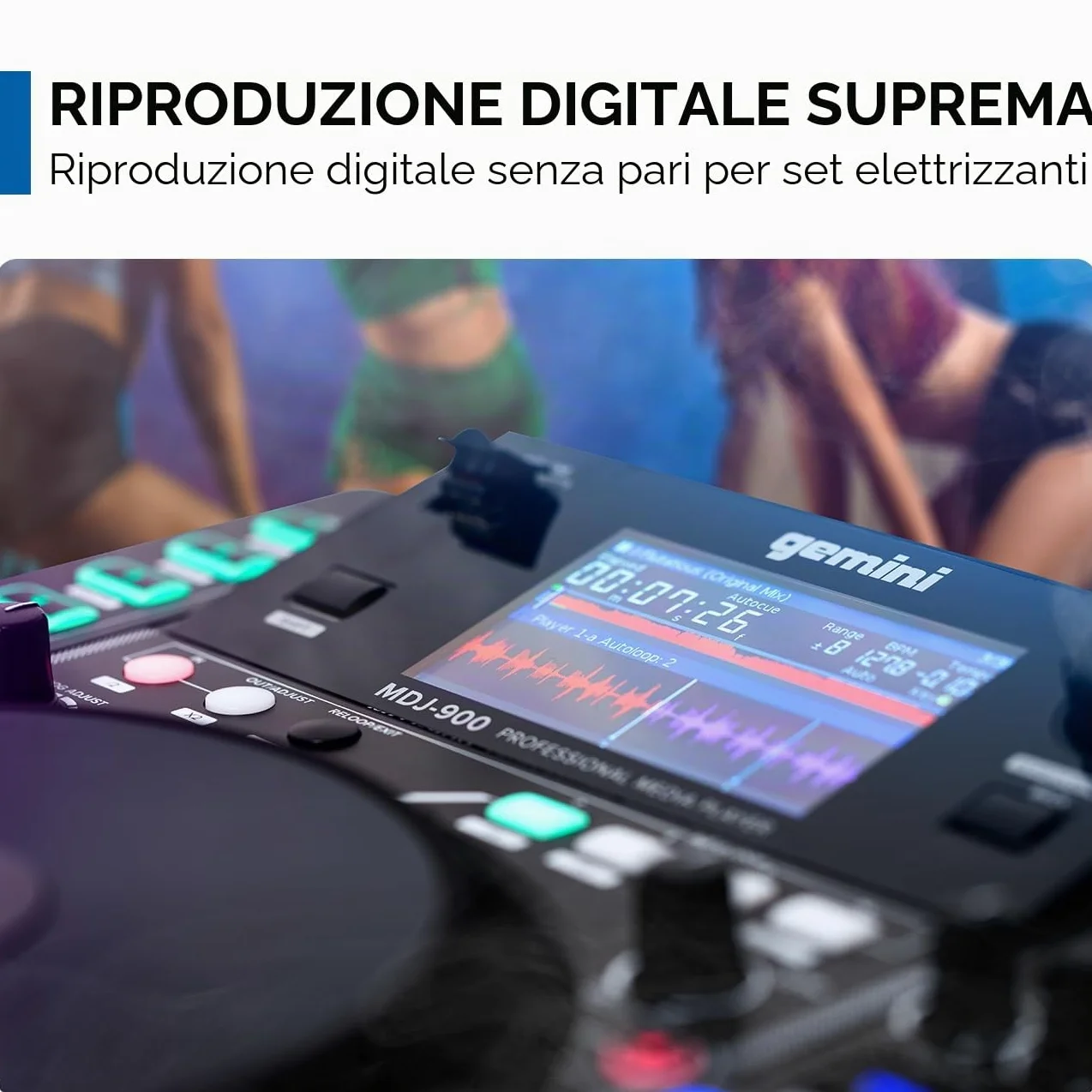 Gemini Sound MDJ-900 - Player Multimediale USB Professionale con Ampio Schermo da 8 "E Ruota Jog Touch-Sensitive