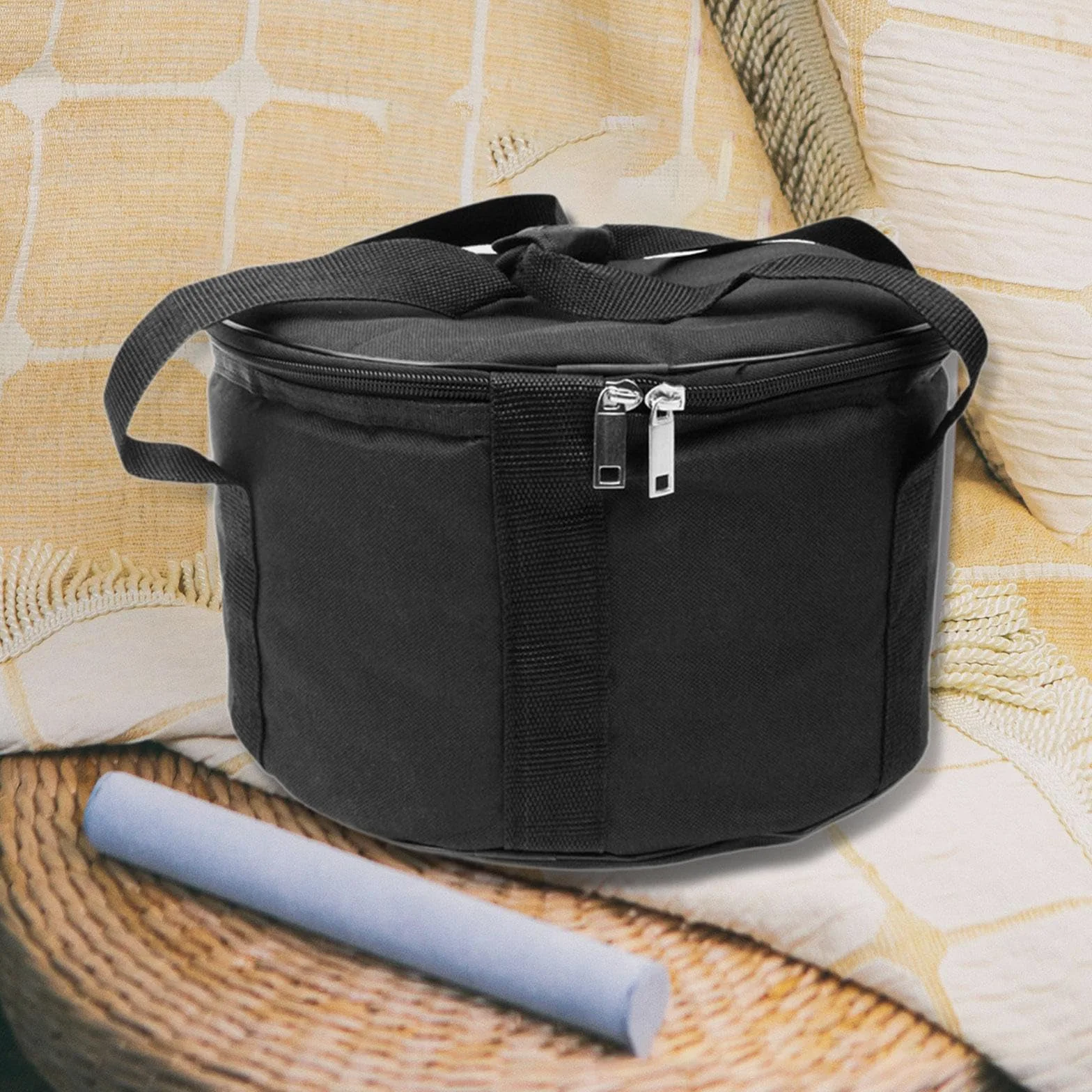 Borsa per Trasporto Di Campane Tibetane Con Maniglia per Viaggi E Campeggio, Custodia a Percussione Strumenti in Tessuto Oxford, Con Una Tasca Dedicata per Riporre Il Mazzuolo, 12inch