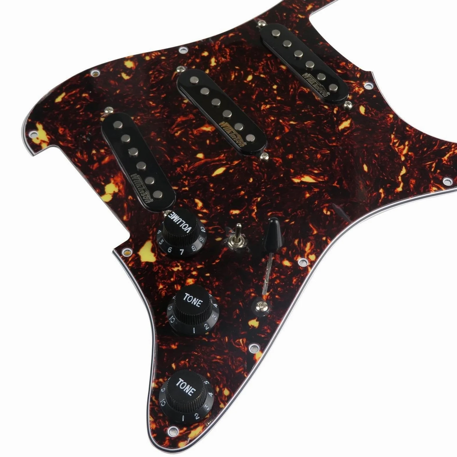 Battipenna Precablato Completamente Caricato A 7 Vie SSS Ainico 5 Pickup Single Coil Set Per Manico E Ponte Di Chitarra Elettrica(3/4)