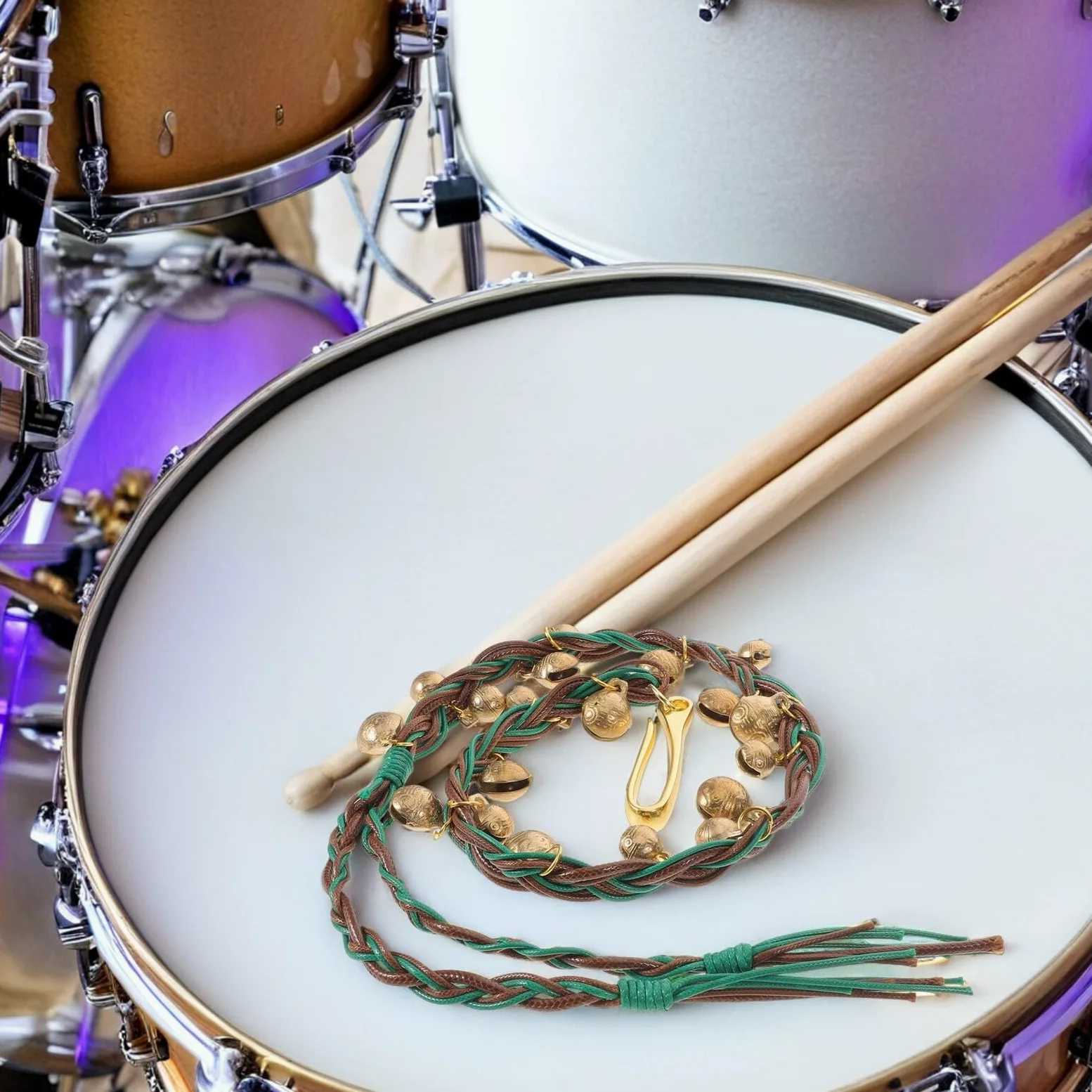 ifundom Set 10 Pezzi Piatti Crash per Batteria Campanellini Effetto Ride, Piatti Splash Leggeri 30" per Percussioni a Mano, Strumenti Musicali per Jazz, Festival ed Eventi Live