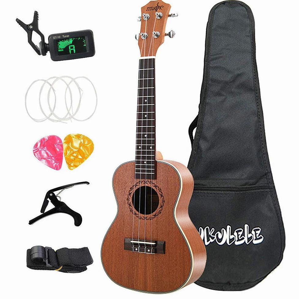 Ukulele Soprano 21 Pollici Hawaii Mini Chitarra Hawaiana Uke Sapele Chitarra a 4 Corde per Principianti Chitarrista