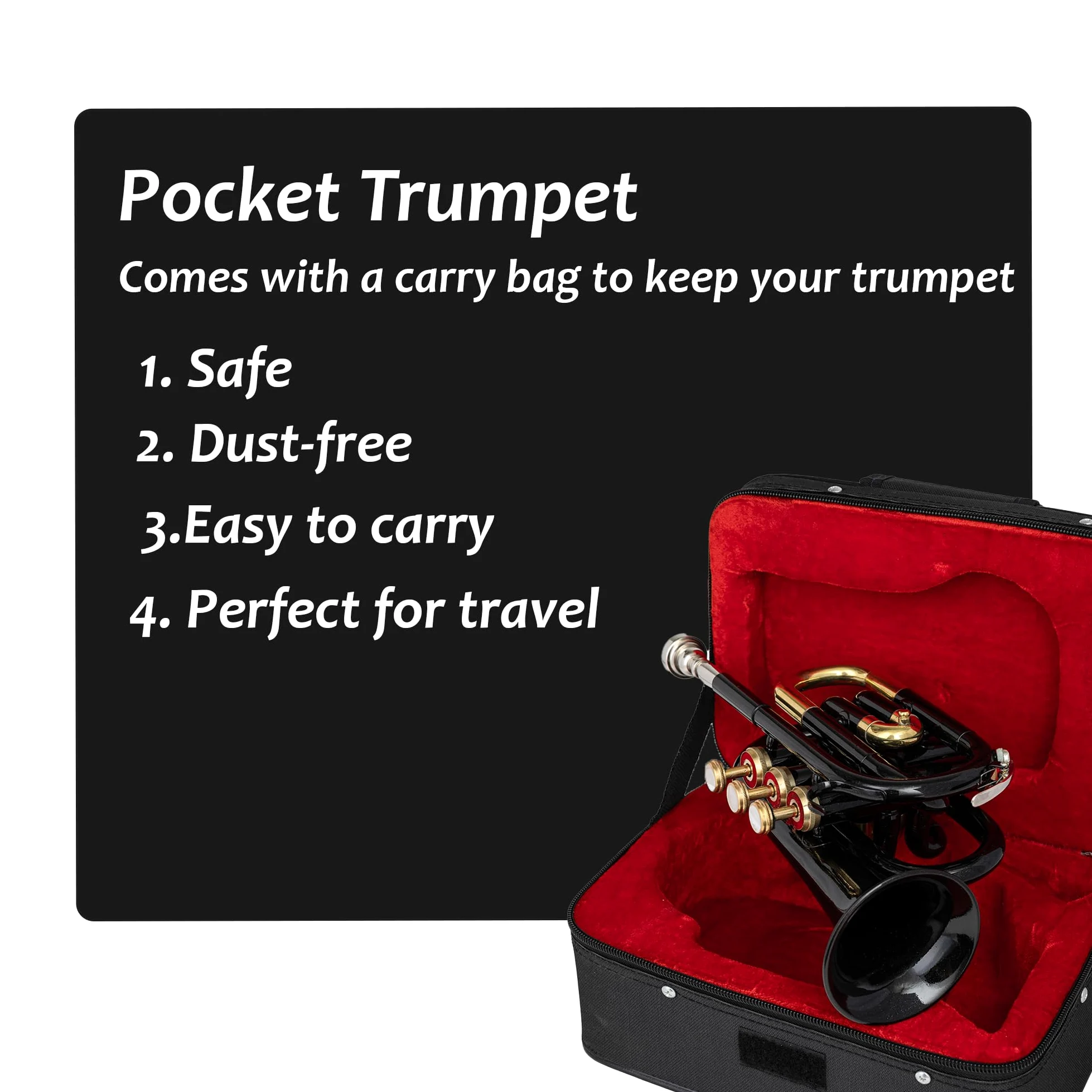 New Pocket tromba nero/reggiseni Colored Finish BB Good Pitch Proffesionals W/case