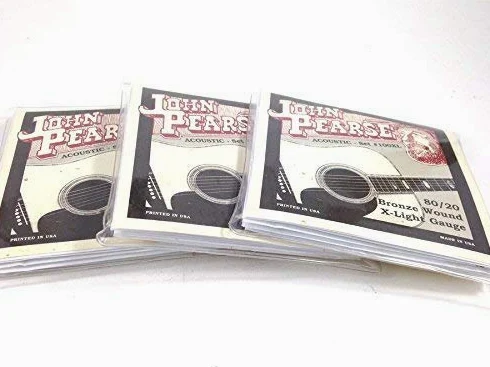 John Pearse corde per chitarra acustica Pack 3 80/20 Bronzo ferita extra Light # 100 x L