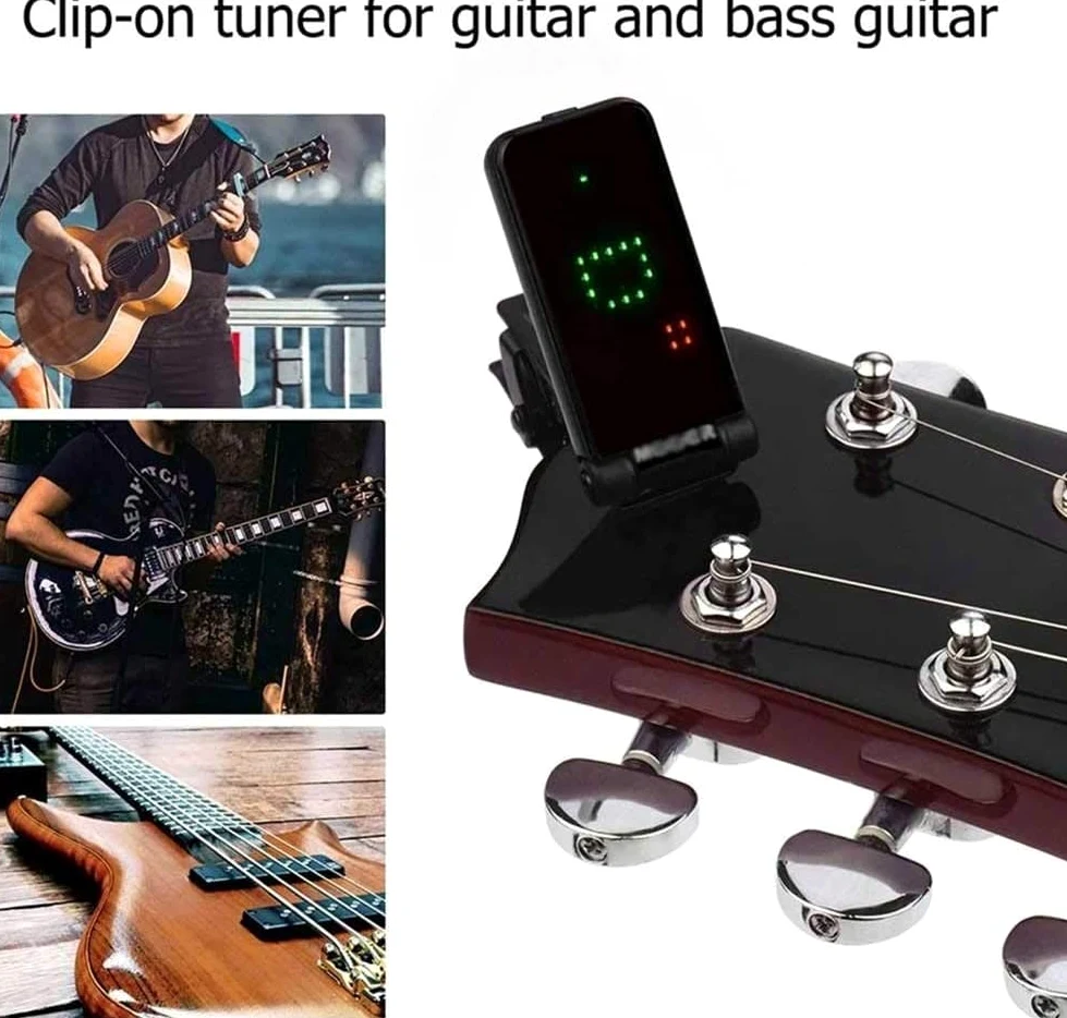 Clip di sintonizzatore for Chitarra Tuner Elettrico cromatico for Violino for Chitarra 180 ° Clip in Metallo Girevole
