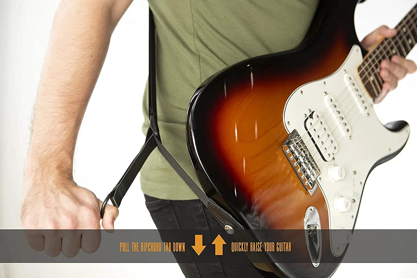Levy's Leathers - Tracolla per chitarra, altezza destra, con tecnologia RipChord di regolazione rapida