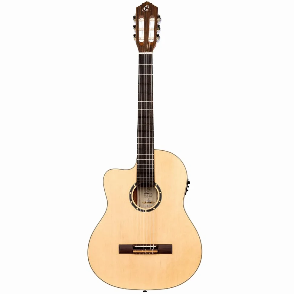 Ortega Guitars Chitarra Concerto per Mancini Thinline Elettro-acustica - Serie Family - Slim Neck - include Gig Bag - top in mogano/abete (RCE125SN-L)